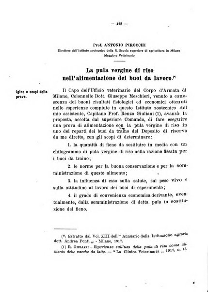 La clinica veterinaria rivista di medicina e chirurgia pratica degli animali domestici