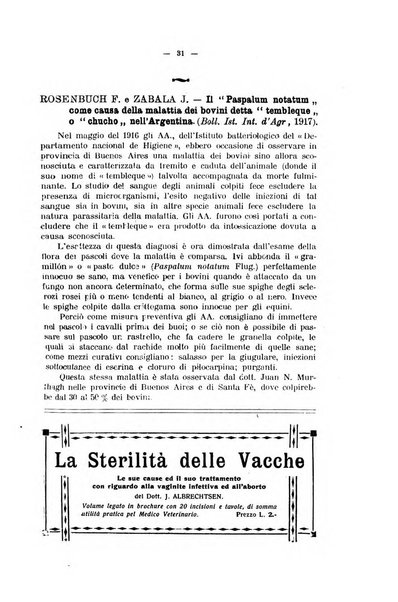 La clinica veterinaria rivista di medicina e chirurgia pratica degli animali domestici