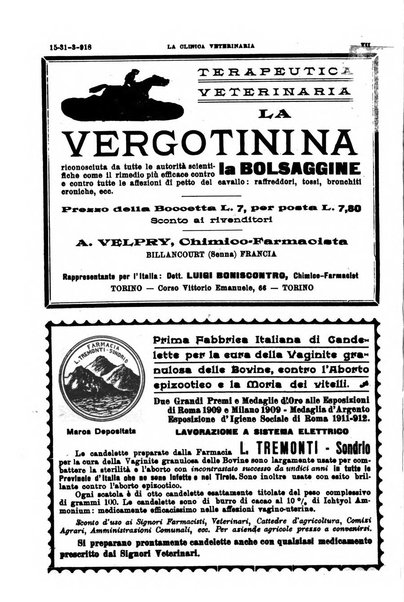 La clinica veterinaria rivista di medicina e chirurgia pratica degli animali domestici