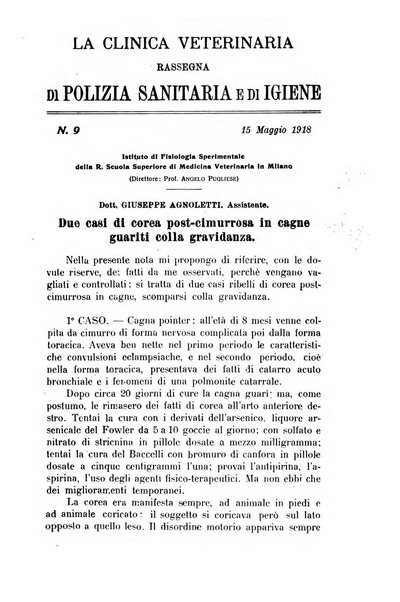 La clinica veterinaria rivista di medicina e chirurgia pratica degli animali domestici