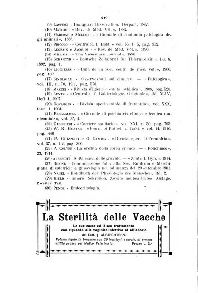 La clinica veterinaria rivista di medicina e chirurgia pratica degli animali domestici