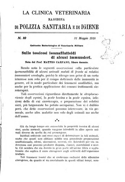 La clinica veterinaria rivista di medicina e chirurgia pratica degli animali domestici