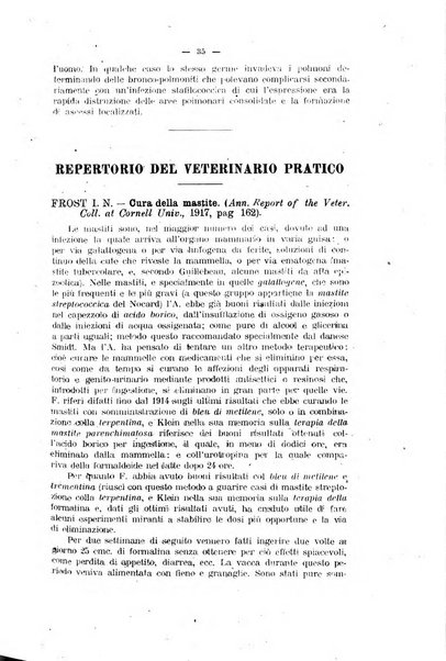 La clinica veterinaria rivista di medicina e chirurgia pratica degli animali domestici