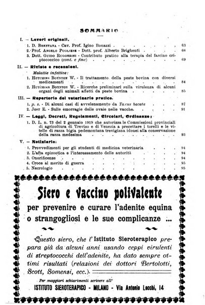 La clinica veterinaria rivista di medicina e chirurgia pratica degli animali domestici