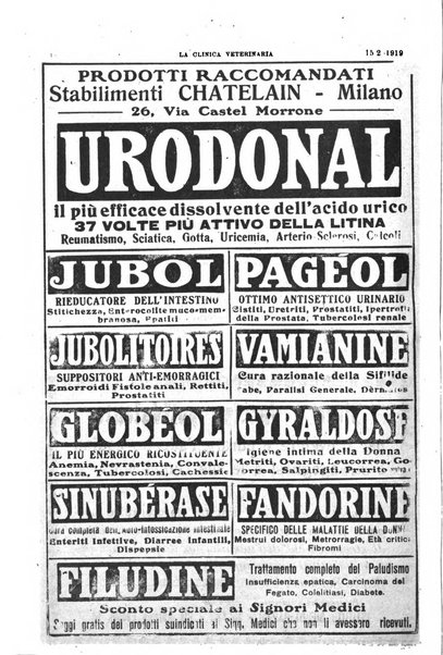 La clinica veterinaria rivista di medicina e chirurgia pratica degli animali domestici