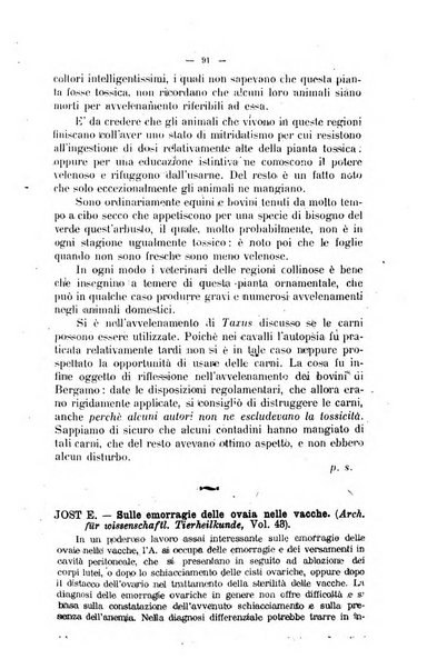 La clinica veterinaria rivista di medicina e chirurgia pratica degli animali domestici