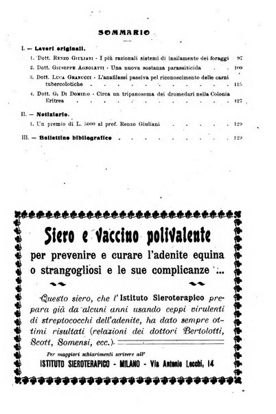 La clinica veterinaria rivista di medicina e chirurgia pratica degli animali domestici