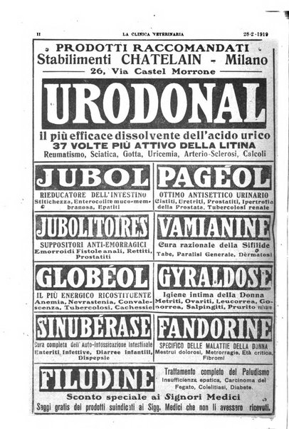 La clinica veterinaria rivista di medicina e chirurgia pratica degli animali domestici