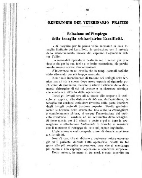 La clinica veterinaria rivista di medicina e chirurgia pratica degli animali domestici