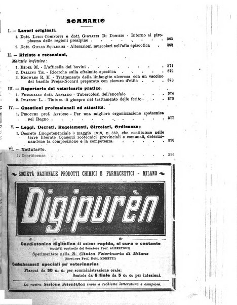 La clinica veterinaria rivista di medicina e chirurgia pratica degli animali domestici