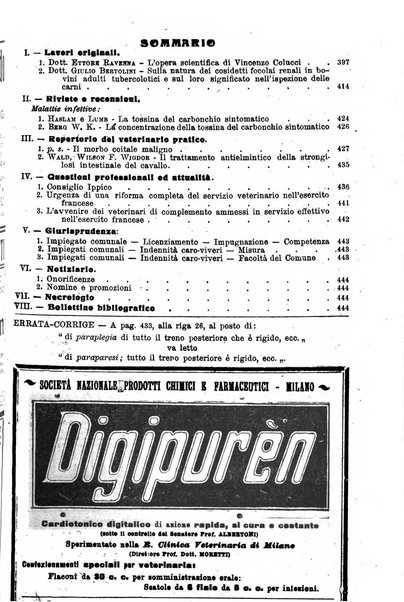 La clinica veterinaria rivista di medicina e chirurgia pratica degli animali domestici