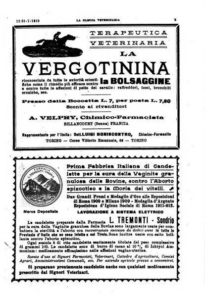 La clinica veterinaria rivista di medicina e chirurgia pratica degli animali domestici