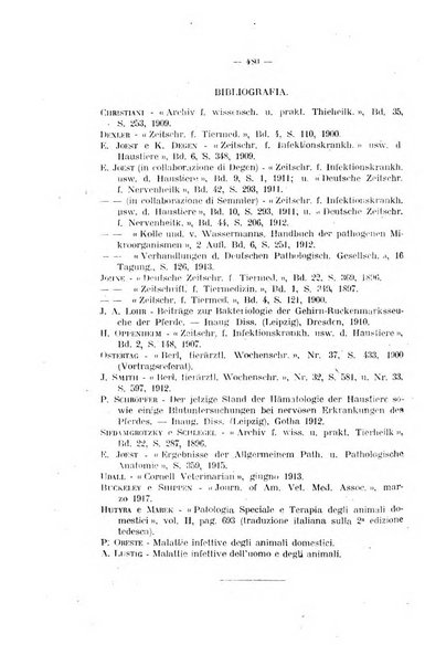 La clinica veterinaria rivista di medicina e chirurgia pratica degli animali domestici