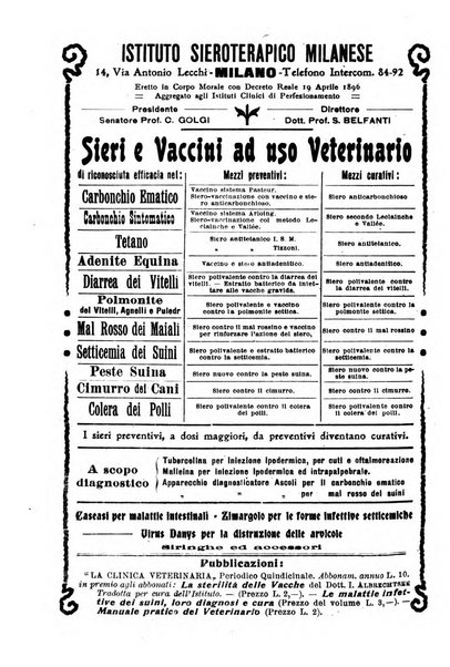 La clinica veterinaria rivista di medicina e chirurgia pratica degli animali domestici