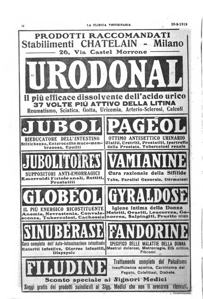 La clinica veterinaria rivista di medicina e chirurgia pratica degli animali domestici