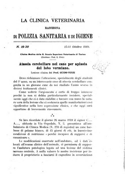 La clinica veterinaria rivista di medicina e chirurgia pratica degli animali domestici