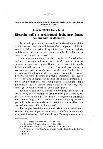 La clinica veterinaria rivista di medicina e chirurgia pratica degli animali domestici