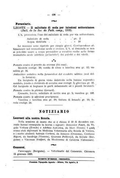 La clinica veterinaria rivista di medicina e chirurgia pratica degli animali domestici