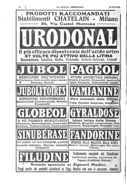 La clinica veterinaria rivista di medicina e chirurgia pratica degli animali domestici