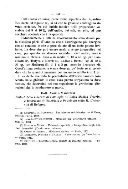 La clinica veterinaria rivista di medicina e chirurgia pratica degli animali domestici