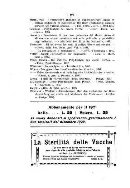 La clinica veterinaria rivista di medicina e chirurgia pratica degli animali domestici