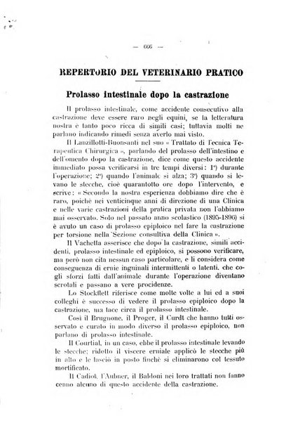 La clinica veterinaria rivista di medicina e chirurgia pratica degli animali domestici