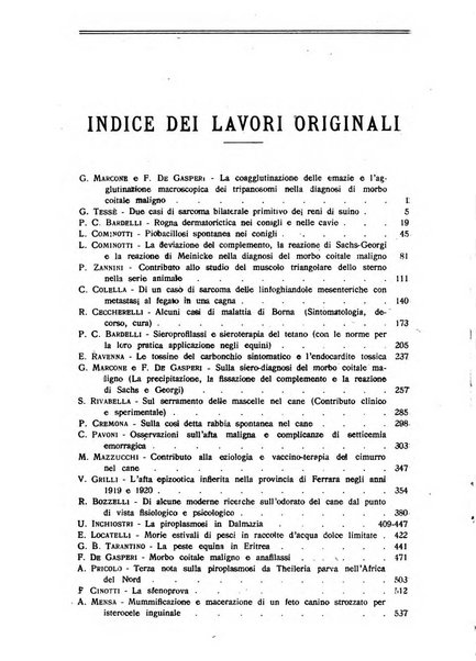 La clinica veterinaria rivista di medicina e chirurgia pratica degli animali domestici