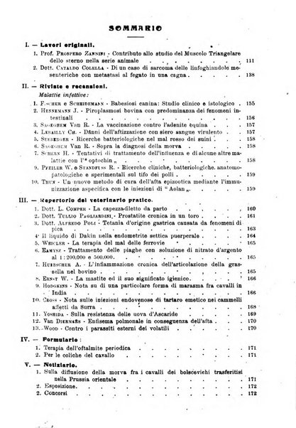 La clinica veterinaria rivista di medicina e chirurgia pratica degli animali domestici