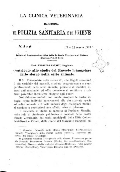 La clinica veterinaria rivista di medicina e chirurgia pratica degli animali domestici