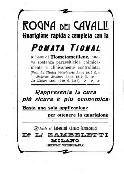 La clinica veterinaria rivista di medicina e chirurgia pratica degli animali domestici