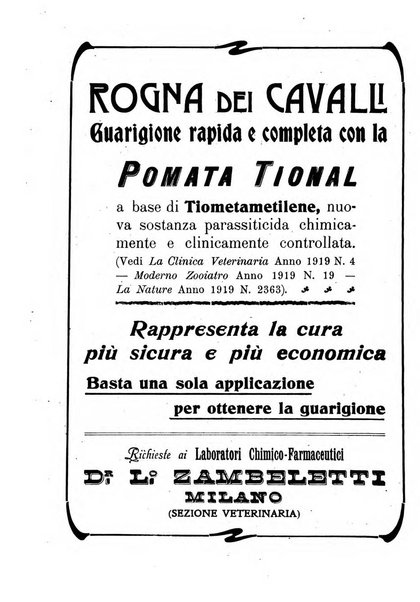 La clinica veterinaria rivista di medicina e chirurgia pratica degli animali domestici