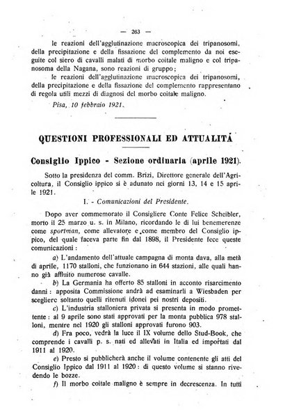 La clinica veterinaria rivista di medicina e chirurgia pratica degli animali domestici