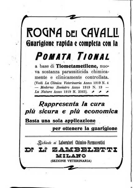 La clinica veterinaria rivista di medicina e chirurgia pratica degli animali domestici