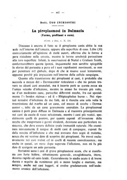 La clinica veterinaria rivista di medicina e chirurgia pratica degli animali domestici