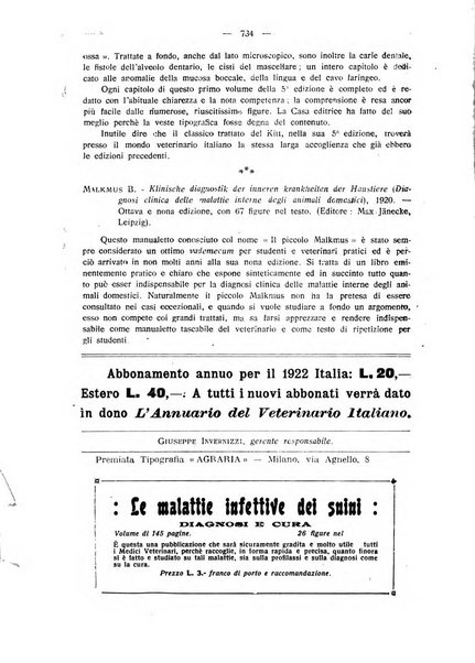 La clinica veterinaria rivista di medicina e chirurgia pratica degli animali domestici