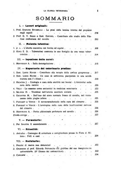 La clinica veterinaria rivista di medicina e chirurgia pratica degli animali domestici