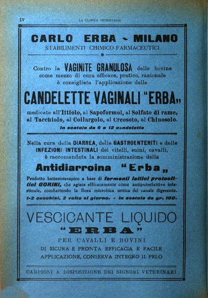 La clinica veterinaria rivista di medicina e chirurgia pratica degli animali domestici