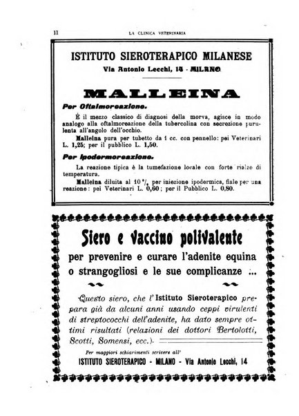 La clinica veterinaria rivista di medicina e chirurgia pratica degli animali domestici