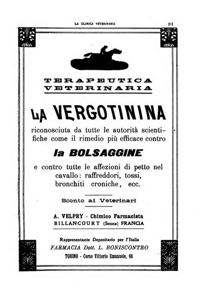 La clinica veterinaria rivista di medicina e chirurgia pratica degli animali domestici