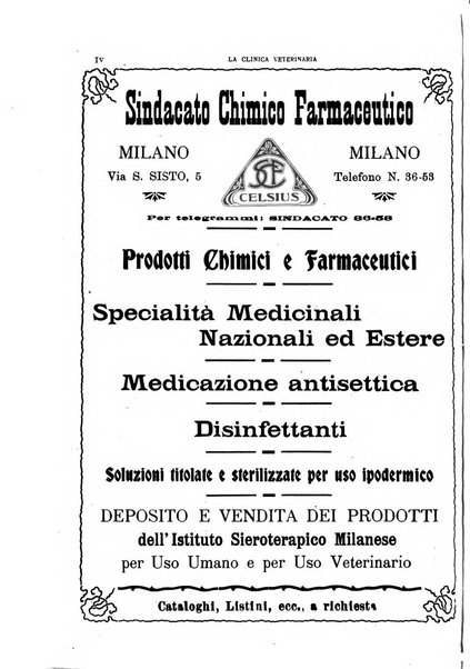 La clinica veterinaria rivista di medicina e chirurgia pratica degli animali domestici