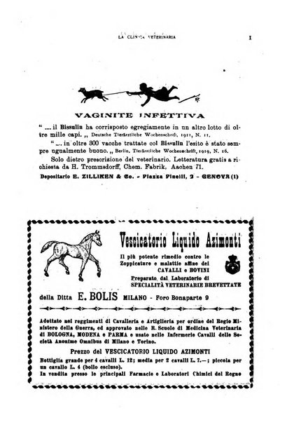 La clinica veterinaria rivista di medicina e chirurgia pratica degli animali domestici