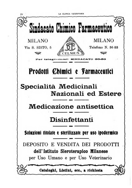 La clinica veterinaria rivista di medicina e chirurgia pratica degli animali domestici