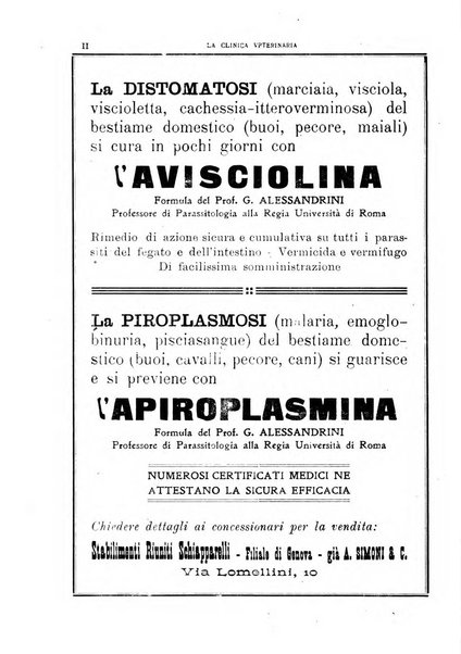 La clinica veterinaria rivista di medicina e chirurgia pratica degli animali domestici