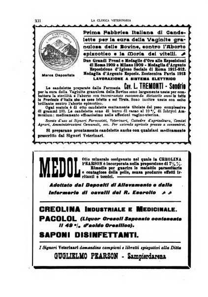 La clinica veterinaria rivista di medicina e chirurgia pratica degli animali domestici