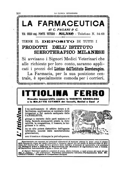 La clinica veterinaria rivista di medicina e chirurgia pratica degli animali domestici