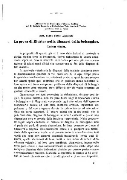 La clinica veterinaria rivista di medicina e chirurgia pratica degli animali domestici