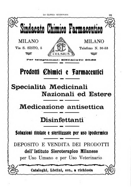 La clinica veterinaria rivista di medicina e chirurgia pratica degli animali domestici