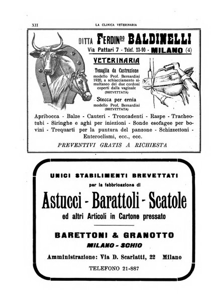 La clinica veterinaria rivista di medicina e chirurgia pratica degli animali domestici