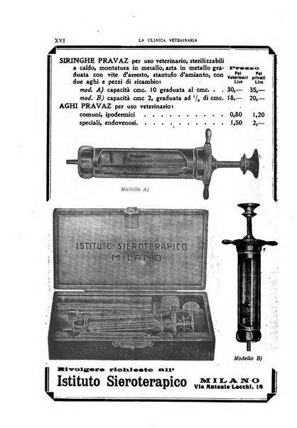 La clinica veterinaria rivista di medicina e chirurgia pratica degli animali domestici