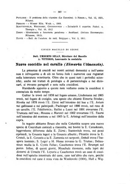 La clinica veterinaria rivista di medicina e chirurgia pratica degli animali domestici